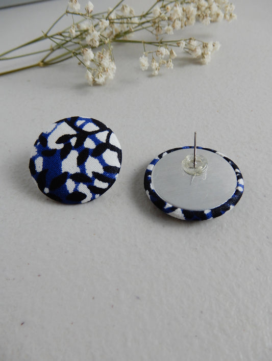 Button Earrings - Fabric Earrings