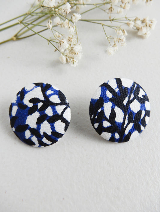 Button Earrings - Fabric Earrings