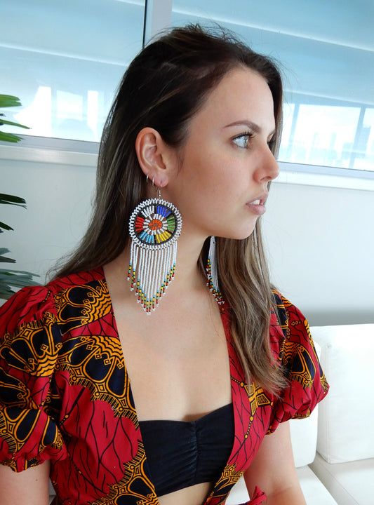 Statement Earrings - White Earrings