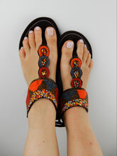 Load image into Gallery viewer, Metallic Tie-Up Sandals

