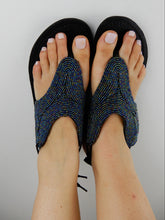 Load image into Gallery viewer, Black Beaded Sandals

