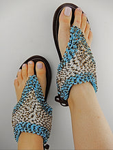 Load image into Gallery viewer, Blue African sandals
