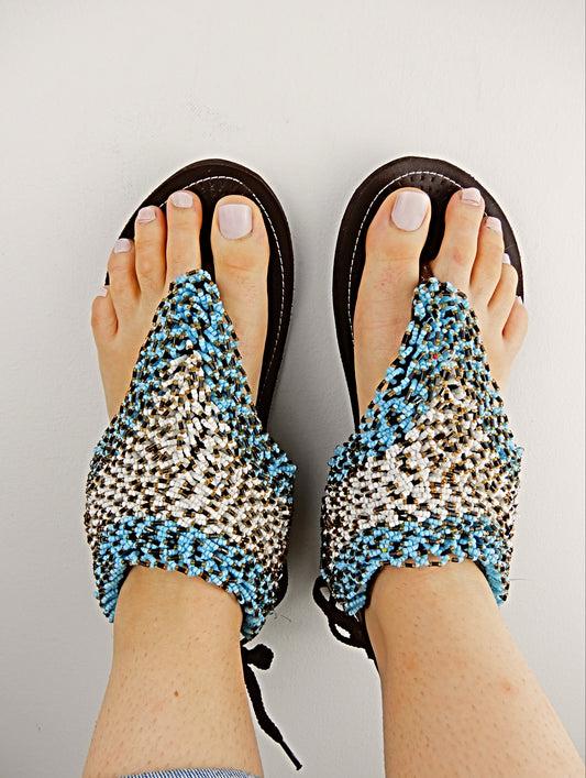 Blue African sandals