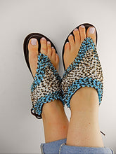 Load image into Gallery viewer, Blue African sandals
