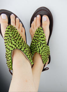 Green Sandals Leather