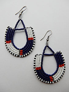 White and Blue Earrings