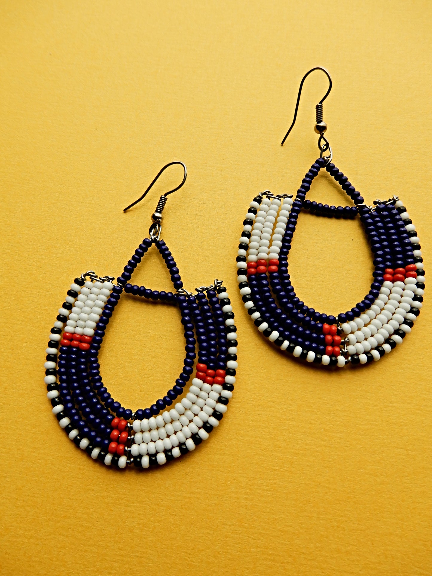 White and Blue Earrings