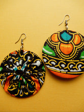 Load image into Gallery viewer, Orange African Fabric Earrings
