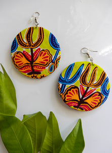 Wax Print Fabric Earrings - Afrix Style