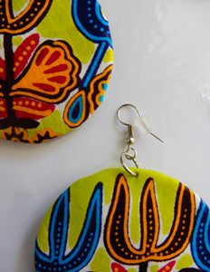 Wax Print Fabric Earrings - Afrix Style