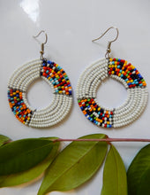 Load image into Gallery viewer, Beaded Earrings White - Afrix Style

