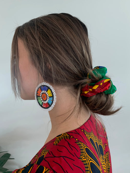 Green Scrunchy African Fabric