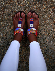Great Fit Blue Leather Sandal
