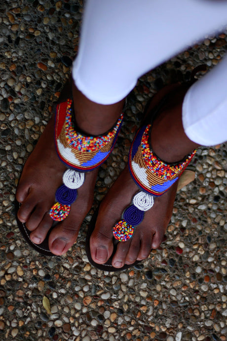 Blue Leather Sandal