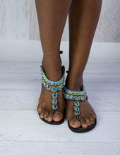 Load image into Gallery viewer, Afrix Style 37 (Size 6) / Blue Summer Sandals
