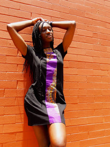 Afrix Style Dress Medium Purple african fabric Dress | Afrix Style