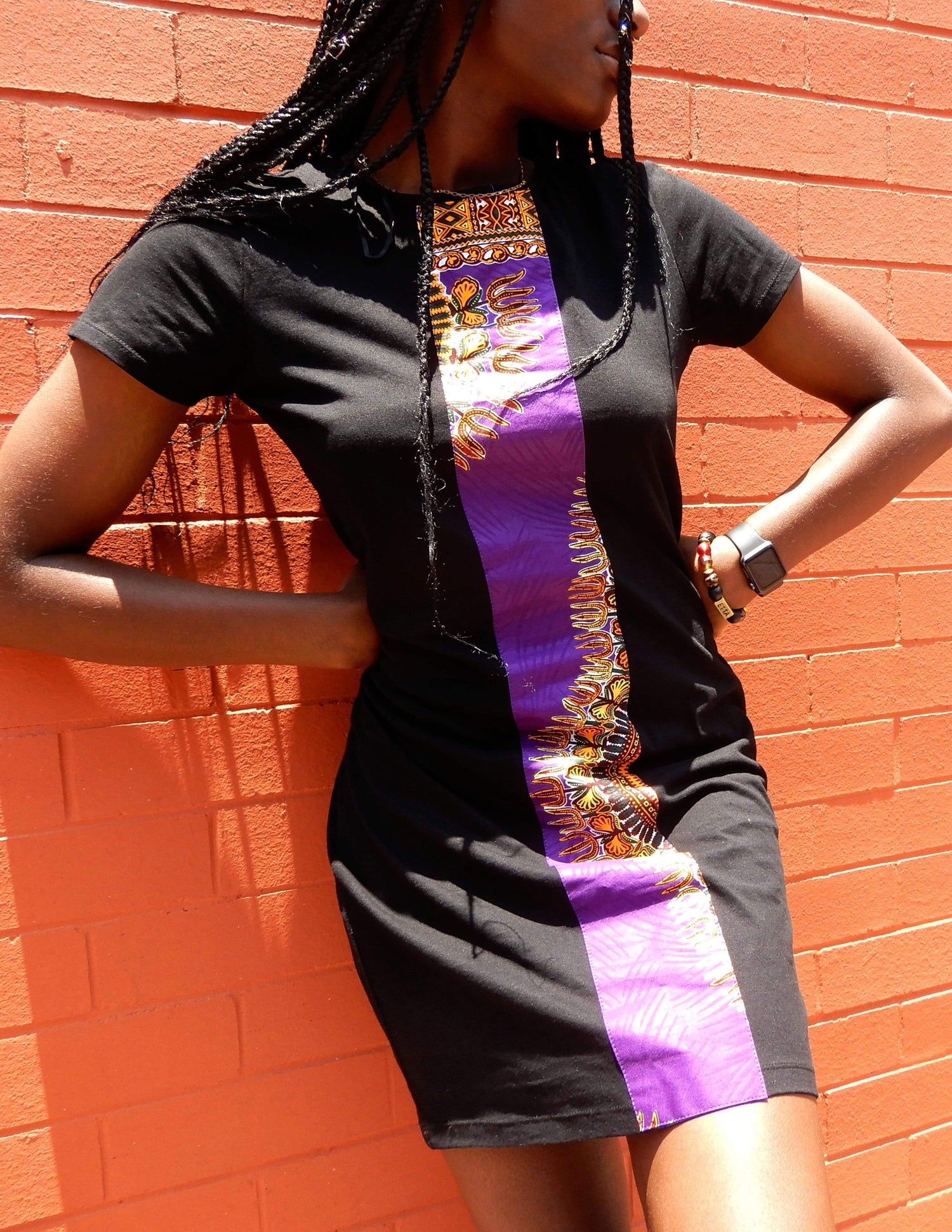 Afrix Style Dress Medium Purple african fabric Dress | Afrix Style