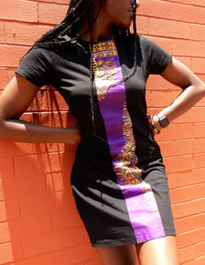 Afrix Style Dress Medium Purple african fabric Dress | Afrix Style