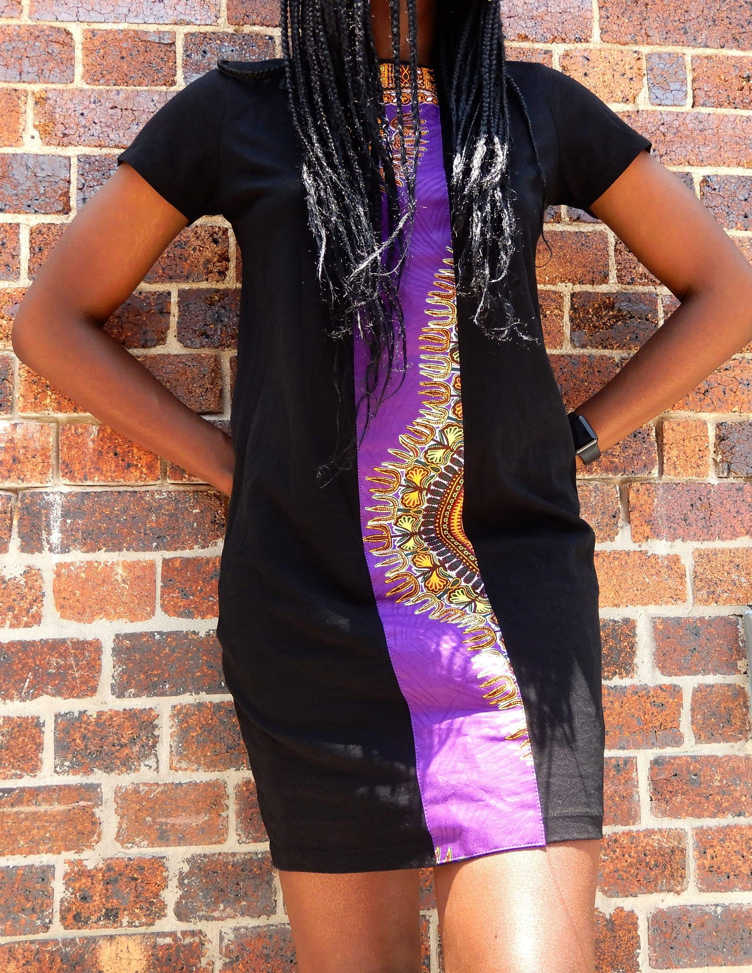 Afrix Style Dress Medium Purple african fabric Dress | Afrix Style