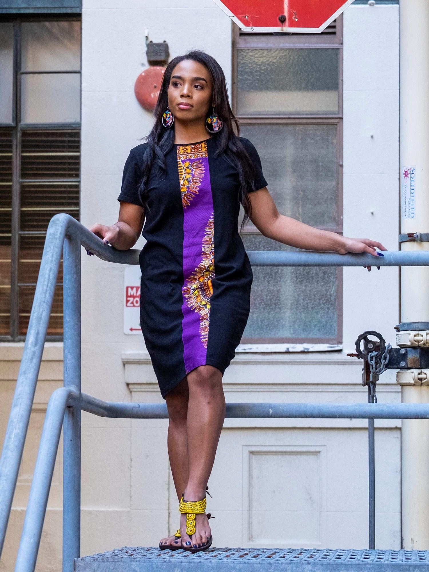 Afrix Style Dress Medium Purple african fabric Dress | Afrix Style