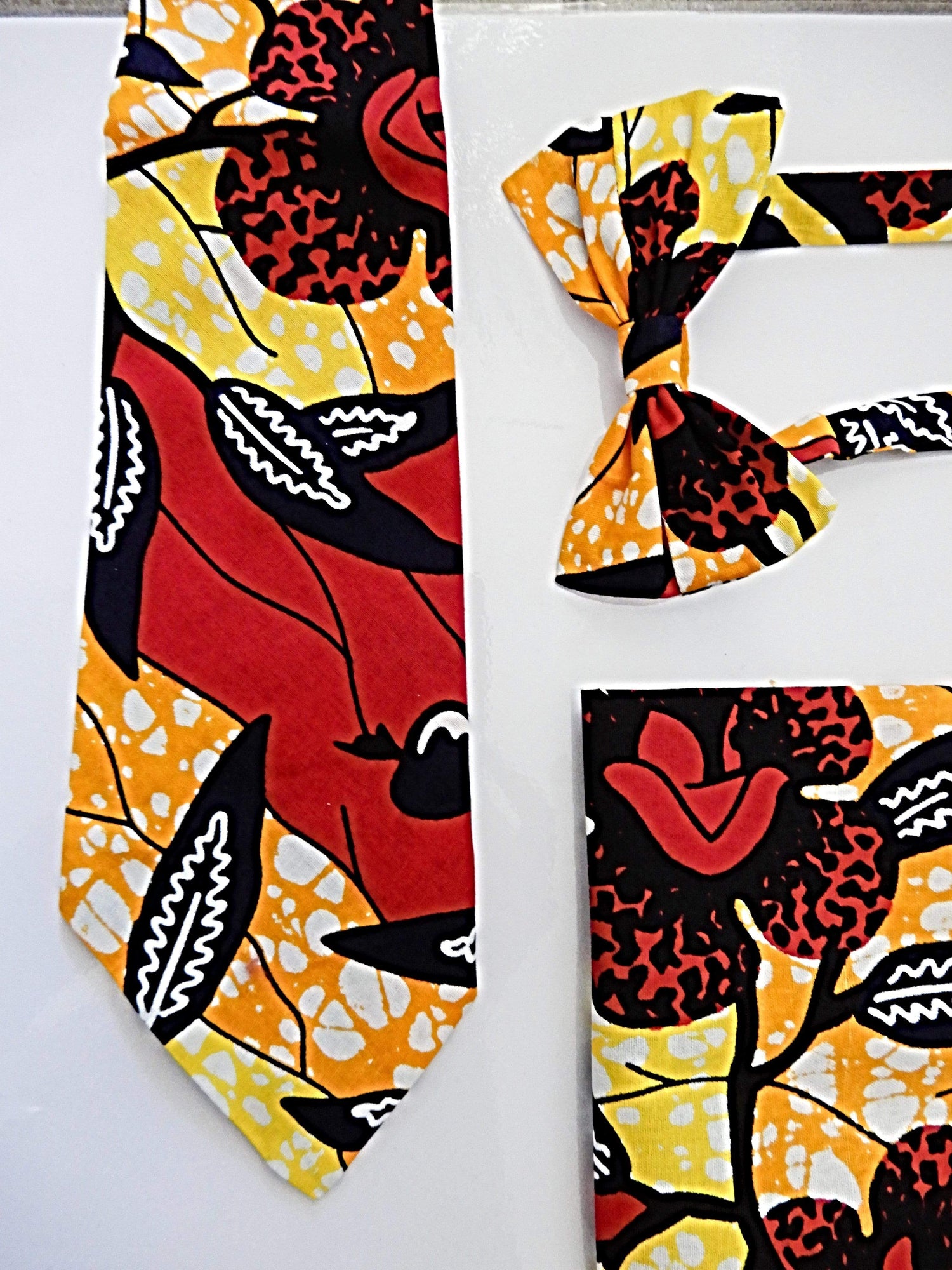 Afrix Style Floral Tie and Bow Tie