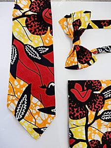 Afrix Style Floral Tie and Bow Tie