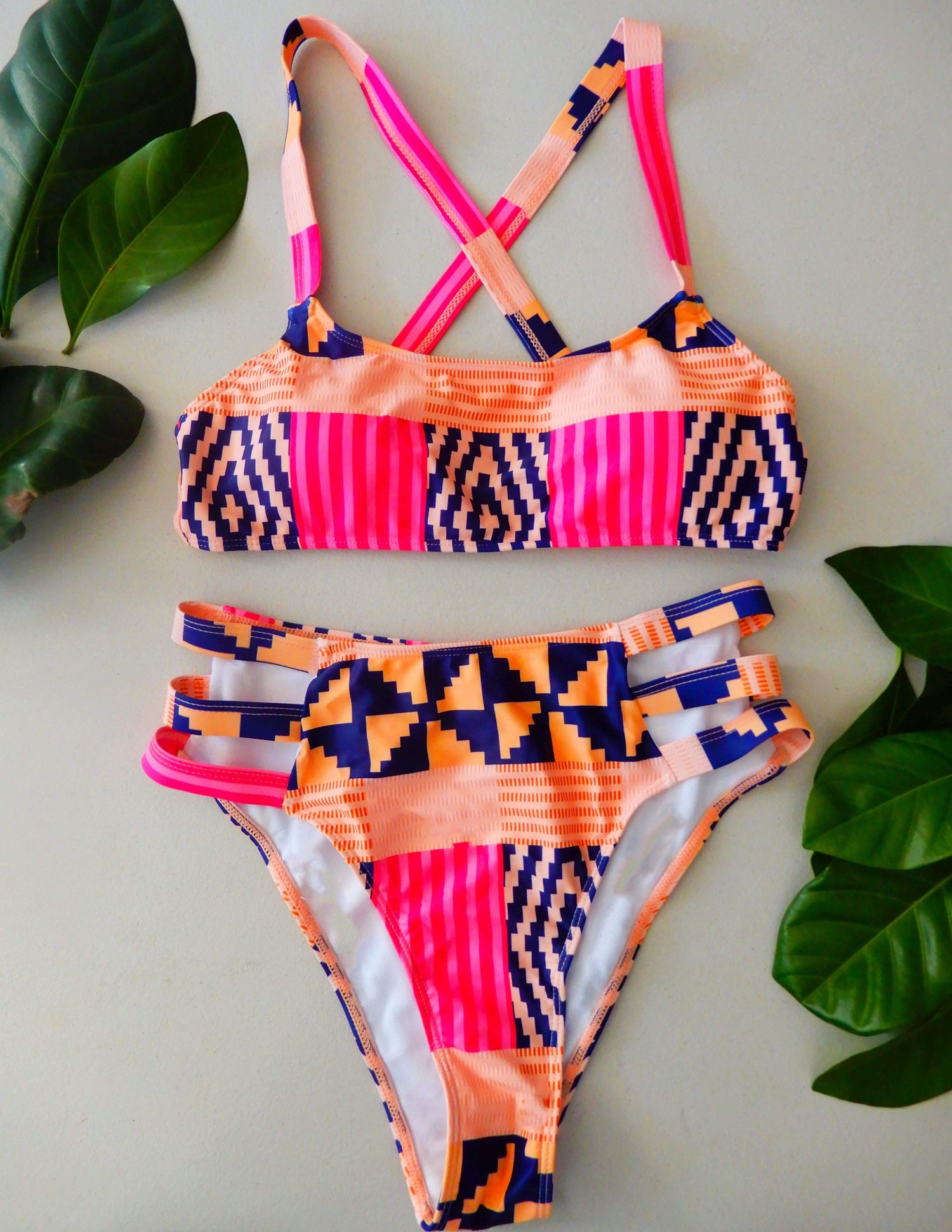 Afrix Style Pink Aztec Bikini