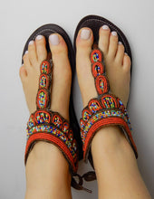 Load image into Gallery viewer, Afrix Style Red Sandals
