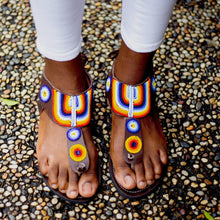 Load image into Gallery viewer, Afrix Style Sandals Rainbow Coloured Sandals
