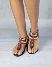 Load image into Gallery viewer, Afrix Style Sandals Rainbow Coloured Sandals
