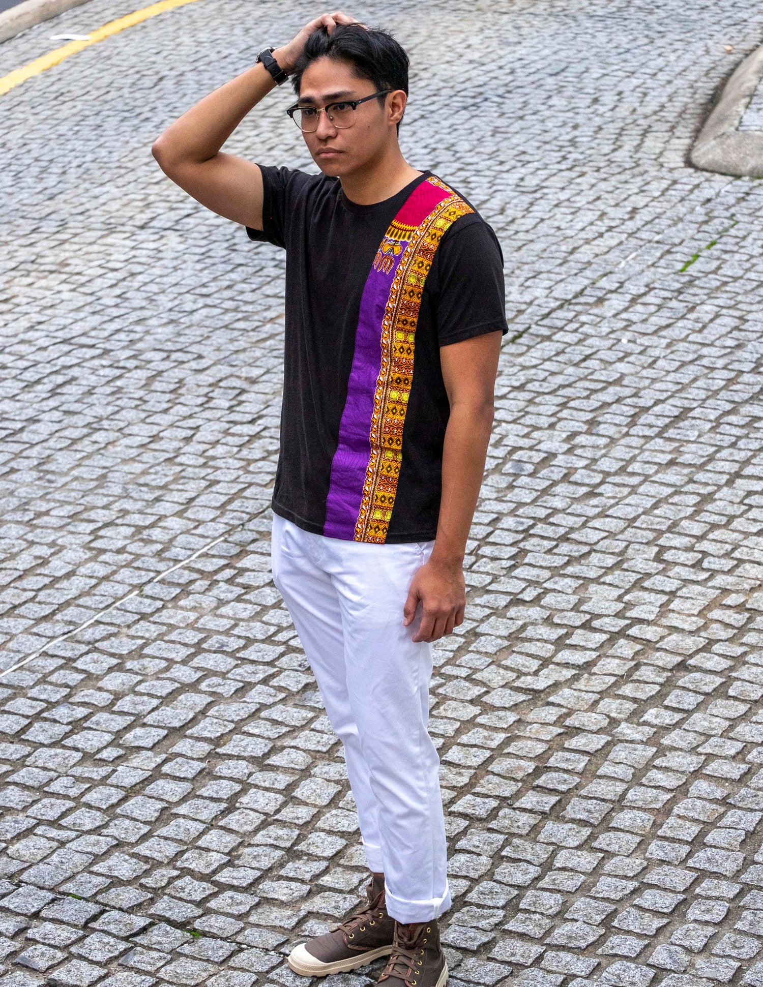 Afrix Style Shirt Purple African Fabric Shirt