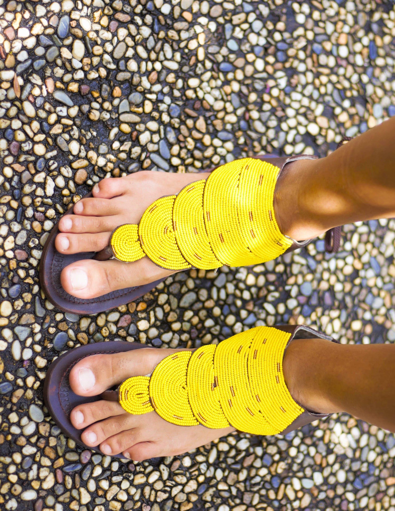 Afrix Style Shoes 38 (size 7) Yellow Summer Sandals