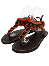 Load image into Gallery viewer, Afrix Style Shoes Red/Black Leather Sandals

