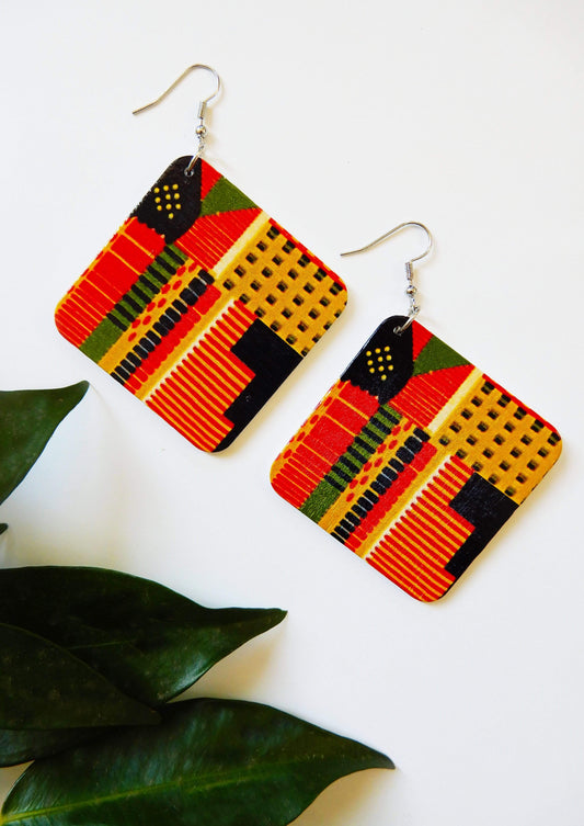 Afrix Style Square African Earrings