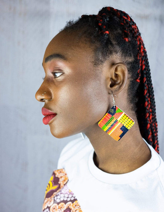 Afrix Style Square African Earrings