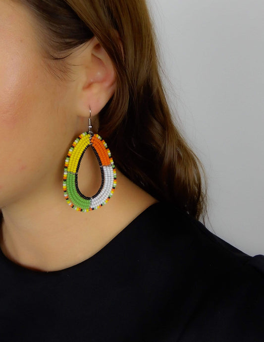 Afrix Style Tropical Beaded Earrings