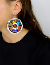 Load image into Gallery viewer, Afrix Style White Colourful Beaded Earrings
